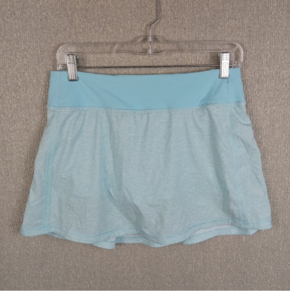 Lululemon Skirt Womens Size 6 Tall Pace Rival Light Blue Skort Athletic Workouts